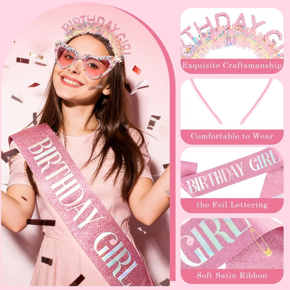 Szalik urodzinowy dla dziewczy – Birthday Sash Glitter recenzja i cena